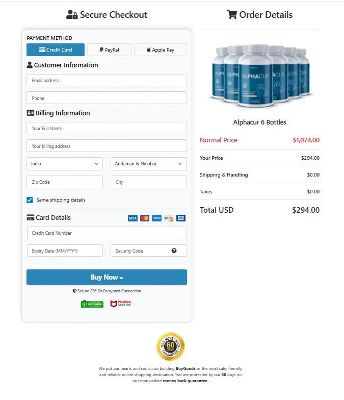 Secure Checkout Form